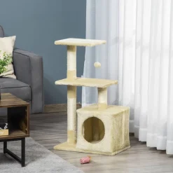 PawHut Kratzbaum beige Sisal B/H/L: ca. 50x80x30 cm
