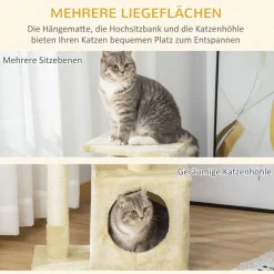 PawHut Kratzbaum beige Sisal B/H/L: ca. 50x80x30 cm
