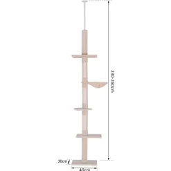 PawHut Kratzbaum beige Spanplatte B/H/L: ca. 34x260x40 cm