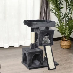 PawHut Kratzbaum dunkelgrau Spanplatte B/H/L: ca. 39x83x59 cm
