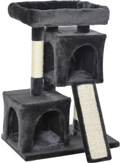 PawHut Kratzbaum dunkelgrau Spanplatte B/H/L: ca. 39x83x59 cm