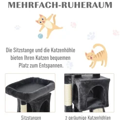 PawHut Kratzbaum dunkelgrau Spanplatte B/H/L: ca. 39x83x59 cm
