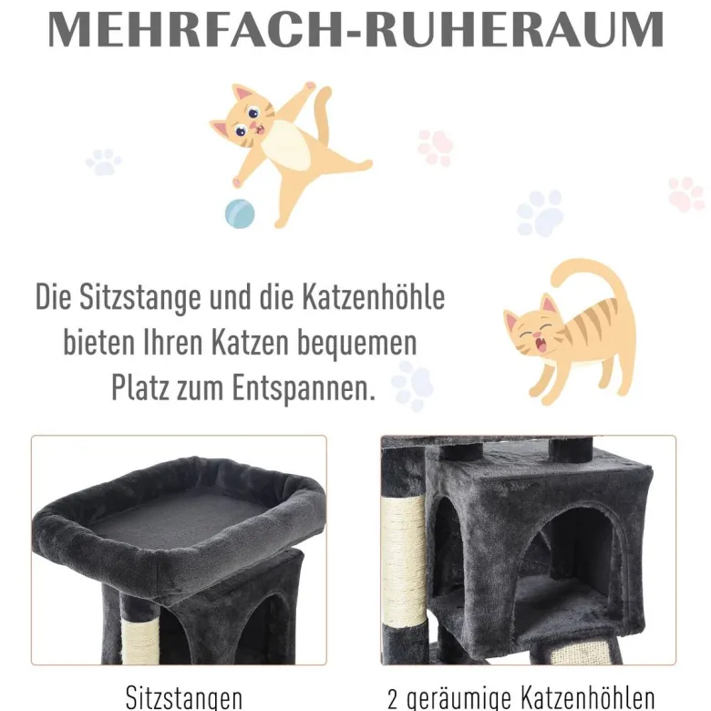 PawHut Kratzbaum dunkelgrau Spanplatte B/H/L: ca. 39x83x59 cm