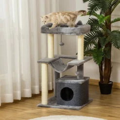 PawHut Kratzbaum grau Spanplatte B/H/L: ca. 48x48x90 cm