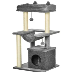 PawHut Kratzbaum grau Spanplatte B/H/L: ca. 48x48x90 cm