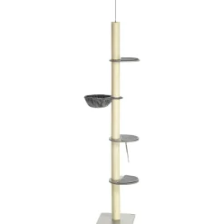 PawHut Kratzbaum grau Spanplatte B/H/L: ca. 40x40x250 cm