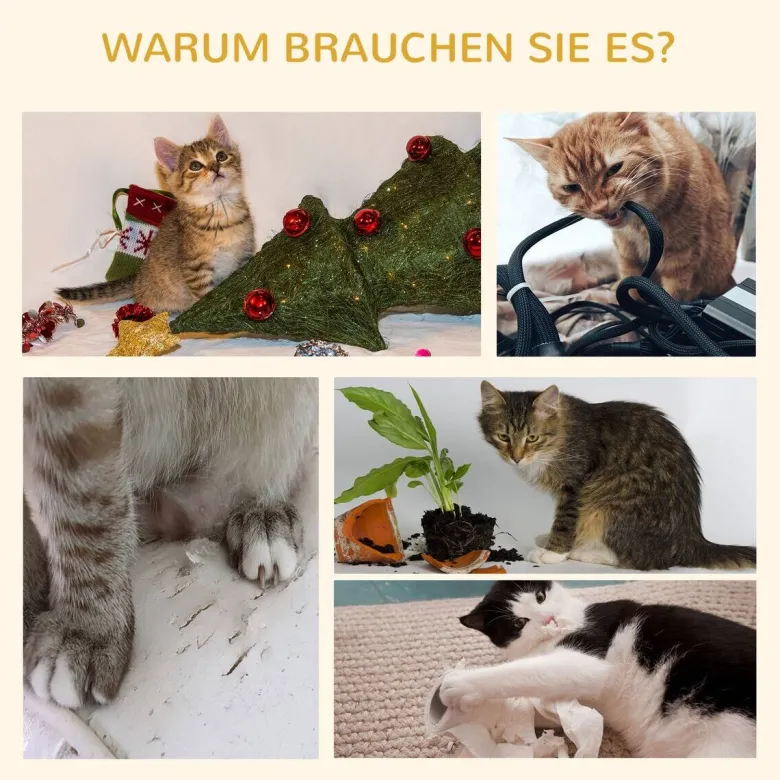 PawHut Kratzbaum grau Spanplatte B/H/L: ca. 40x40x250 cm