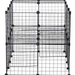 PawHut Laufgitter schwarz Metall B/H/L: ca. 73x73x146 cm