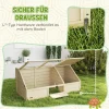 PawHut Schildkrötenhaus Holzoptik Holz B/H/L: ca. 55x50x120 cm