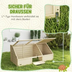 PawHut Schildkrötenhaus Holzoptik Holz B/H/L: ca. 55x50x120 cm