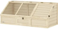 PawHut Schildkrötenhaus Holzoptik Holz B/H/L: ca. 55x50x120 cm