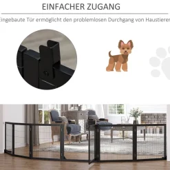 PawHut Schutzgitter schwarz Polypropylen B/H/L: ca. 36x432x70 cm