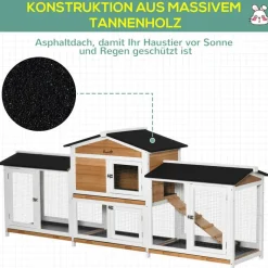 PawHut Stall gelb Polypropylen B/H/L: ca. 53x230x93,5 cm