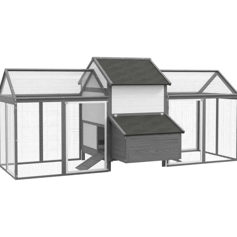 PawHut Stall grau Edelstahl B/H/L: ca. 125x247x113,5 cm