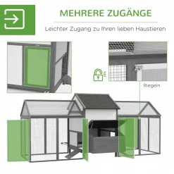 PawHut Stall grau Edelstahl B/H/L: ca. 125x247x113,5 cm