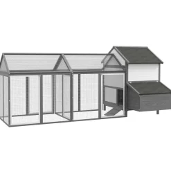 PawHut Stall grau Edelstahl B/H/L: ca. 125x247x113,5 cm