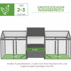 PawHut Stall grau Edelstahl B/H/L: ca. 125x247x113,5 cm