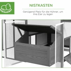 PawHut Stall grau Edelstahl B/H/L: ca. 125x247x113,5 cm