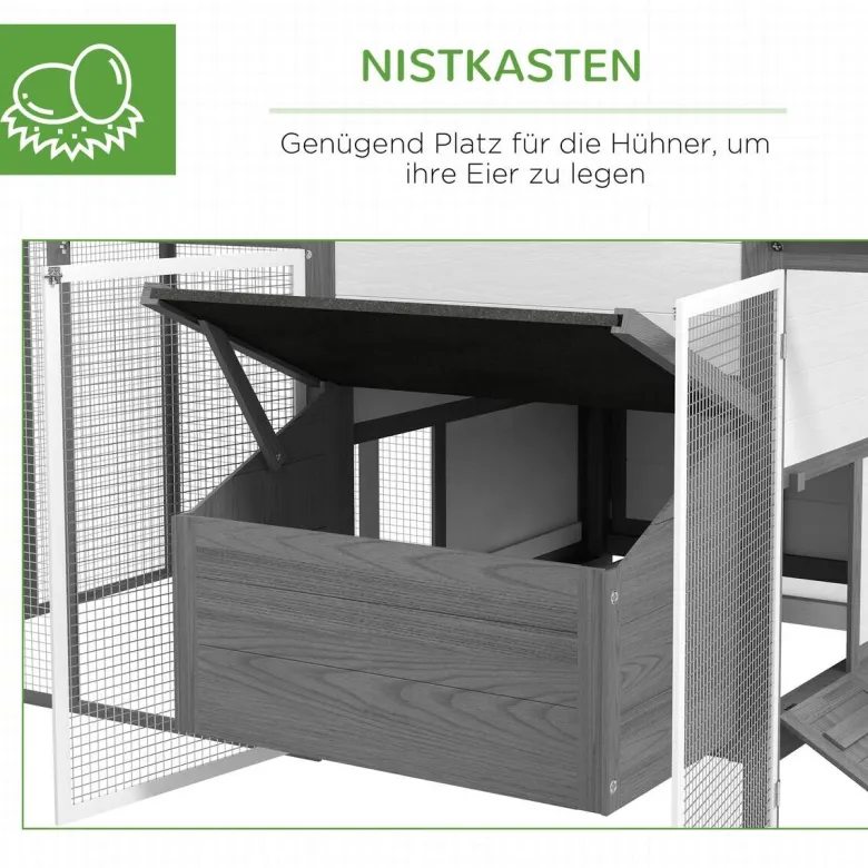 PawHut Stall grau Edelstahl B/H/L: ca. 125x247x113,5 cm