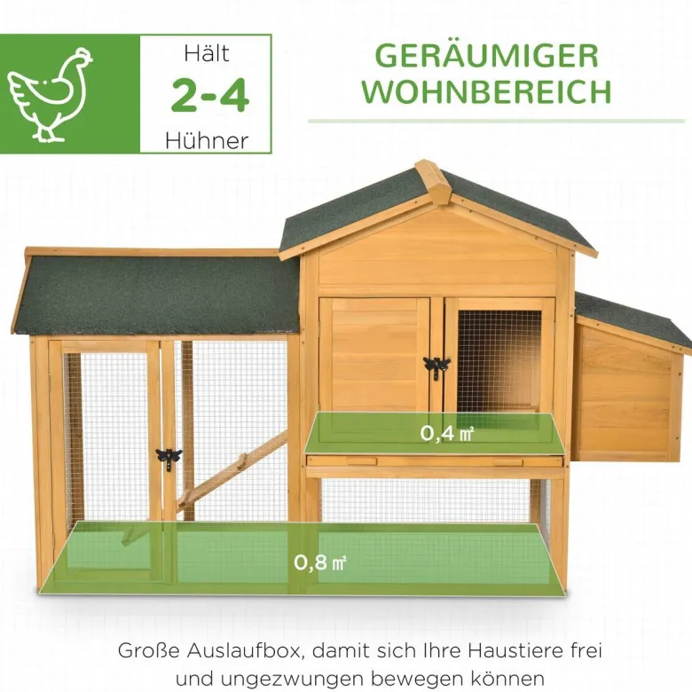 PawHut Stall grün Holz B/H/L: ca. 75x168x103 cm