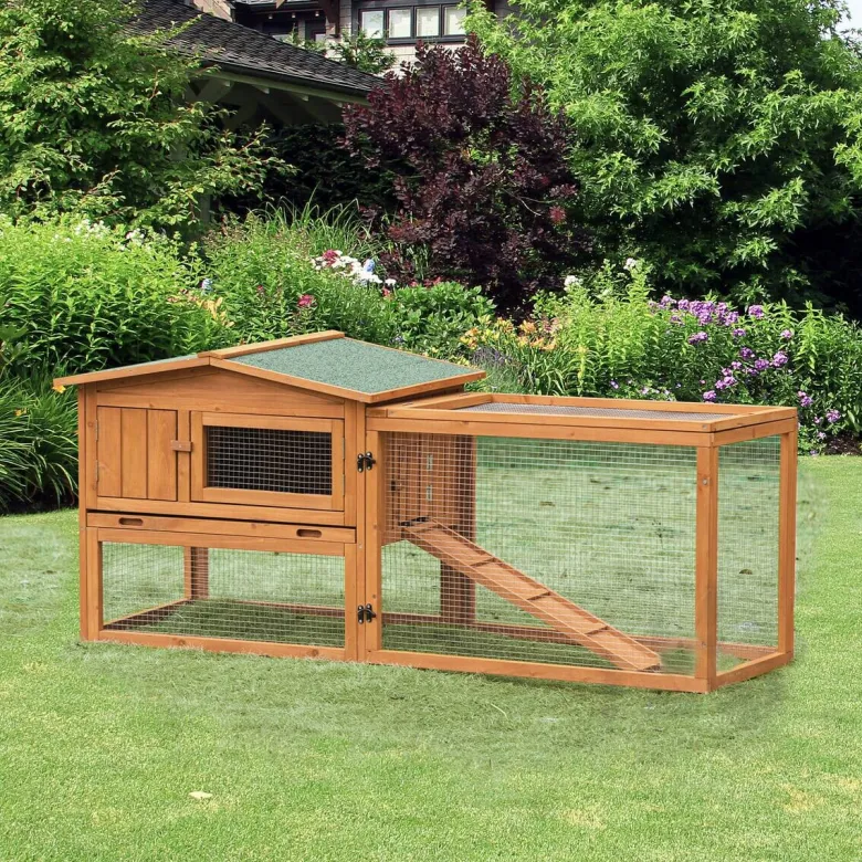 PawHut Stall orange Edelstahl B/H/L: ca. 58x156x68 cm