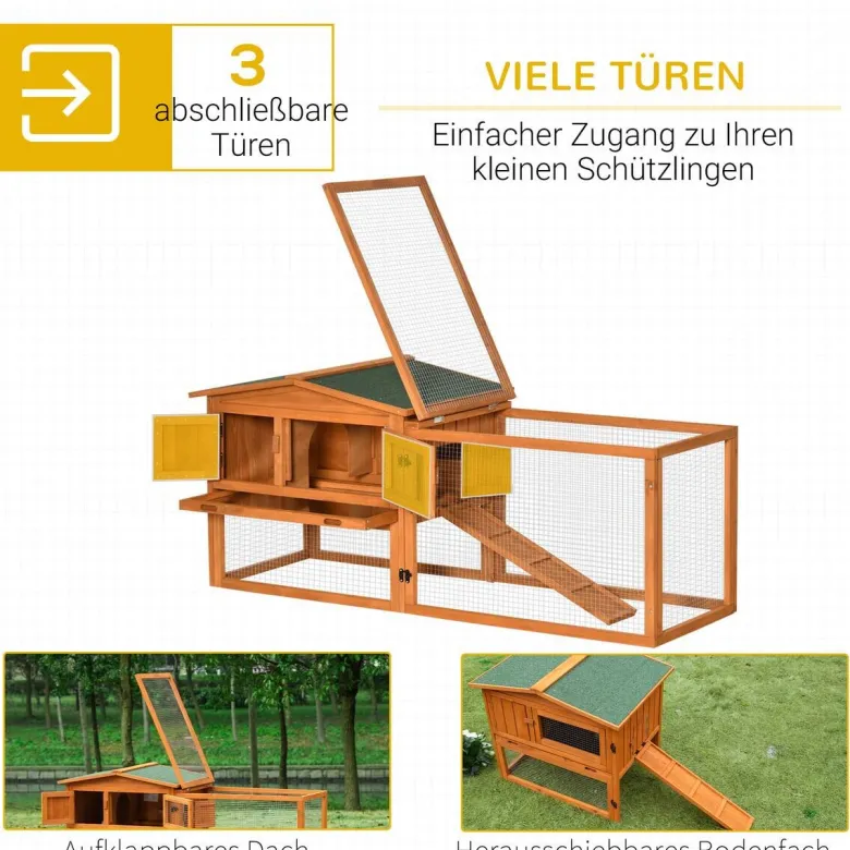 PawHut Stall orange Edelstahl B/H/L: ca. 58x156x68 cm