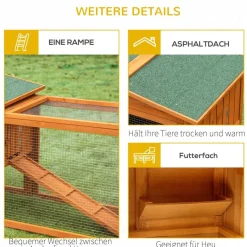 PawHut Stall orange Edelstahl B/H/L: ca. 58x156x68 cm