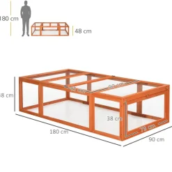 PawHut Stall orange Holz B/H/L: ca. 90x180x48 cm