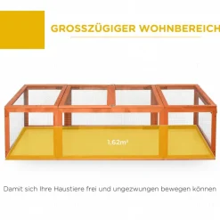 PawHut Stall orange Holz B/H/L: ca. 90x180x48 cm