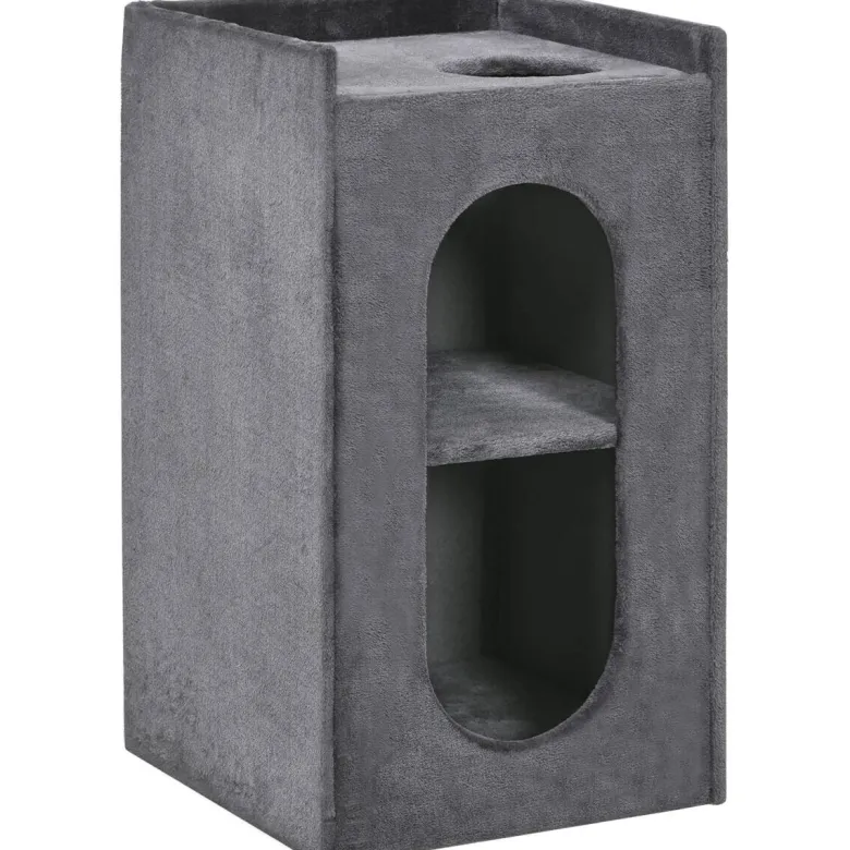 PawHut Tier-Zubehör grau Spanplatte B/H/L: ca. 45x45x81 cm