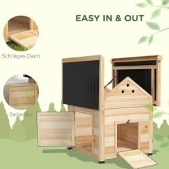 PawHut Tier-Zubehör natur Holz B/H/L: ca. 90x78x92 cm