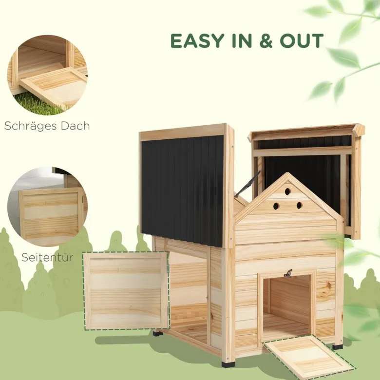 PawHut Tier-Zubehör natur Holz B/H/L: ca. 90x78x92 cm