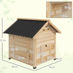 PawHut Tier-Zubehör natur Holz B/H/L: ca. 90x78x92 cm