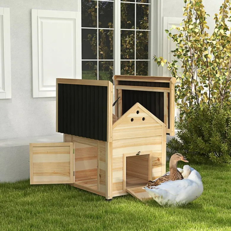 PawHut Tier-Zubehör natur Holz B/H/L: ca. 90x78x92 cm