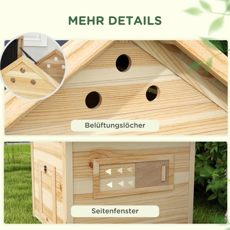 PawHut Tier-Zubehör natur Holz B/H/L: ca. 90x78x92 cm