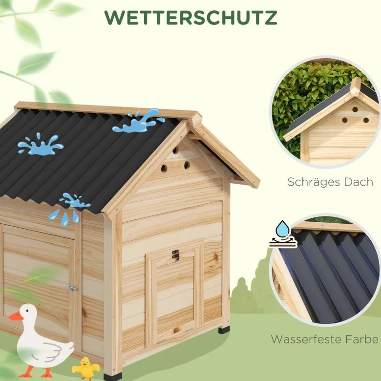 PawHut Tier-Zubehör natur Holz B/H/L: ca. 90x78x92 cm