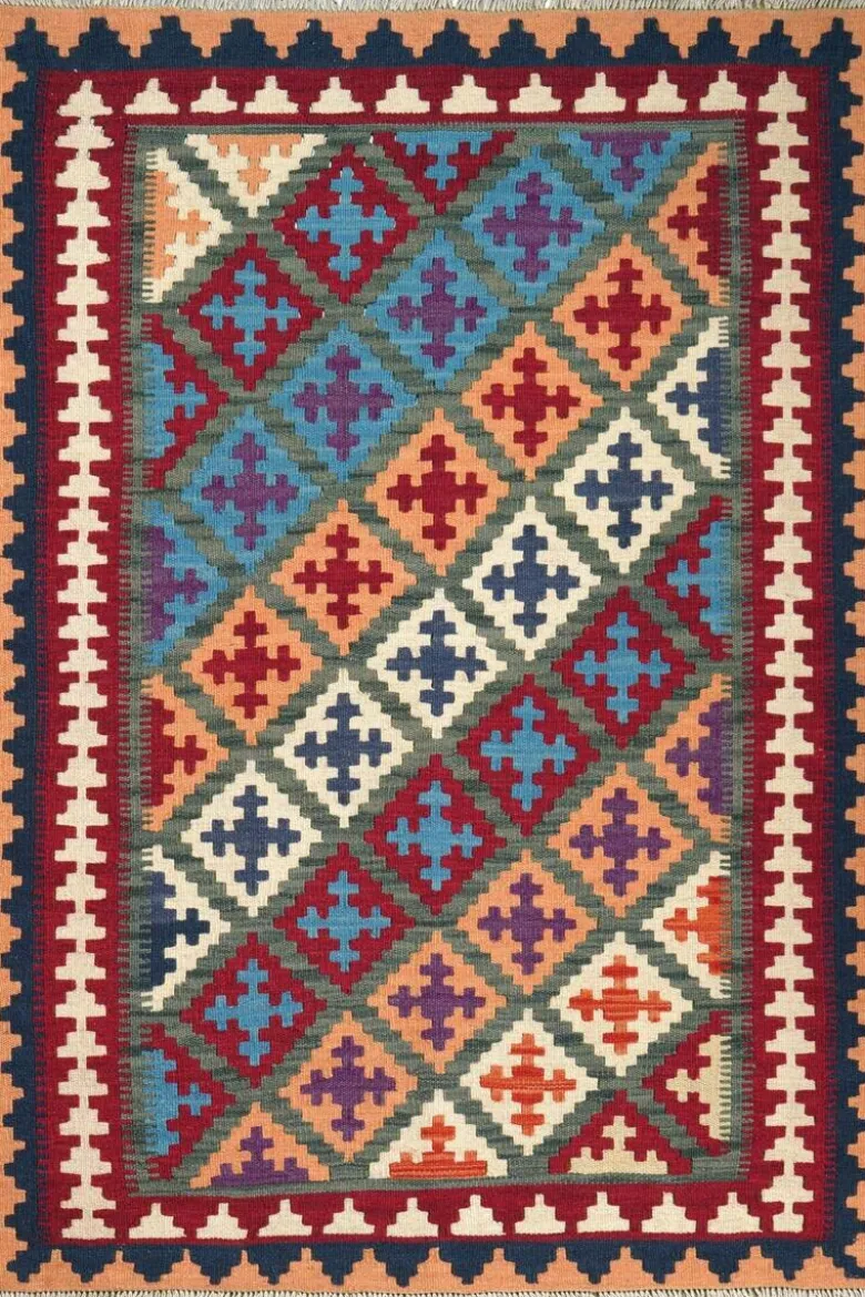 PersaTepp Teppich Kelim Gashgai grün B/H/L: ca. 104x1x150 cm