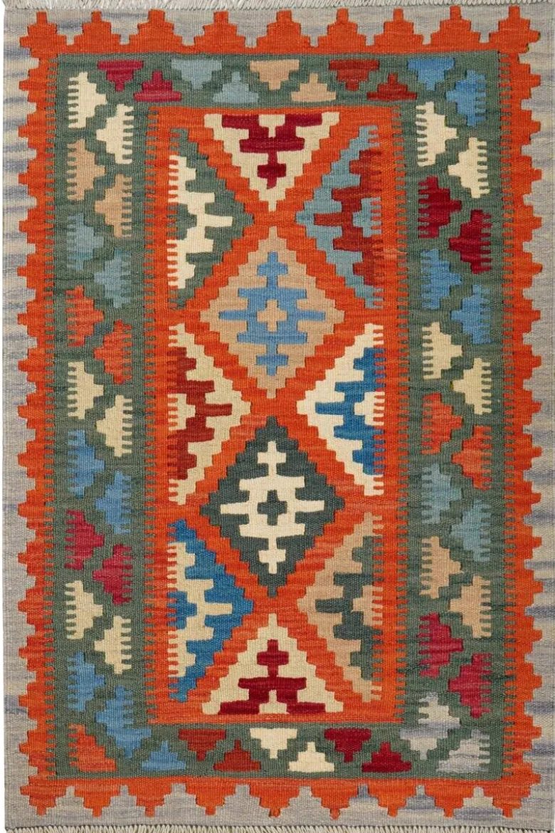 PersaTepp Teppich Kelim Gashgai grün B/H/L: ca. 82x1x122 cm