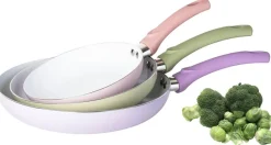 Pfannenset rosa Aluminium 3 tlg.