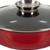 Pfanne rot Edelstahl D: ca. 28 cm