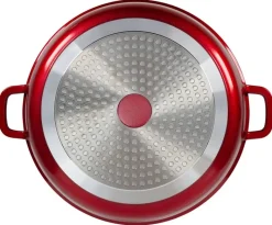 Pfanne rot Edelstahl D: ca. 28 cm