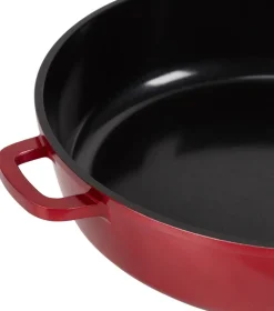 Pfanne rot Edelstahl D: ca. 28 cm