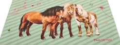 Pferde Freunde Kinderteppich grün B/L: ca. 100x160 cm
