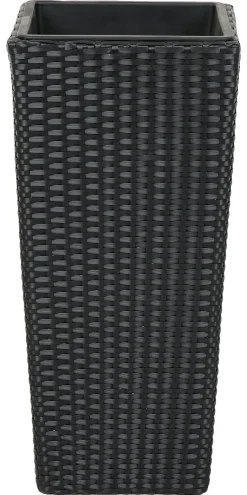 Pflanzgefäß grau Polyrattan B/H/L: ca. 28x60x28 cm