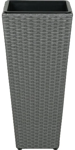 Pflanzgefäß grau Polyrattan B/H/L: ca. 28x60x28 cm