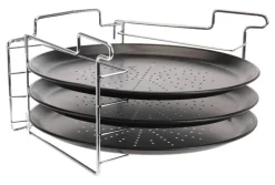 Pizzablech-Set schwarz Metall