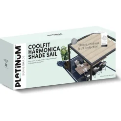 PLATINUM Faltsonnensegel Coolfit grau Polyethylen B/H/L: ca. 370x1x370 cm