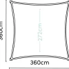 PLATINUM Sonnensegel Coolfit altweiß Polyethylen B/H/L: ca. 360x1x360 cm