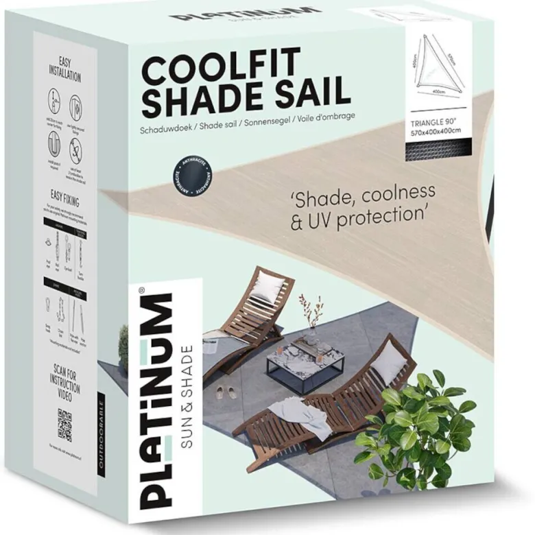 PLATINUM Sonnensegel Coolfit altweiß Polyethylen B/H/L: ca. 400x1x400 cm