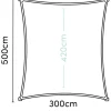 PLATINUM Sonnensegel Coolfit schwarz Polyethylen B/H/L: ca. 500x1x300 cm